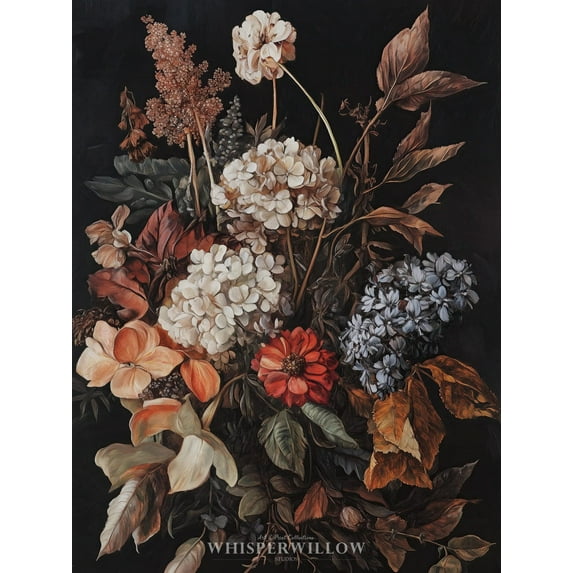 Velto Vintage Elegant Botanical Floral, Neutral Modern Wall Decor, Nature-Inspired Floral Illustration Canvas, 16x24 UNFRAMED