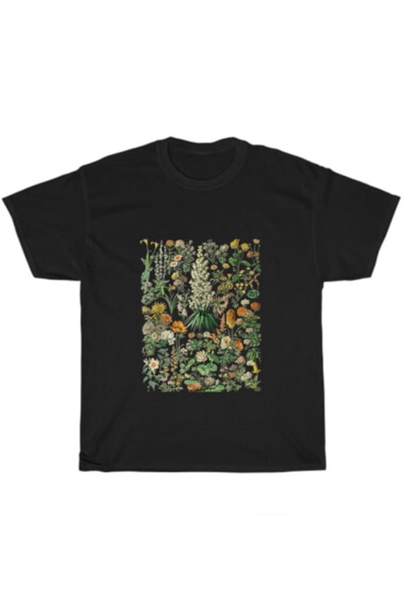 Vintage Floral Inspired Flower Botanical Chart Naturalist T-Shirt Unisex Gift All Size S-5XL
