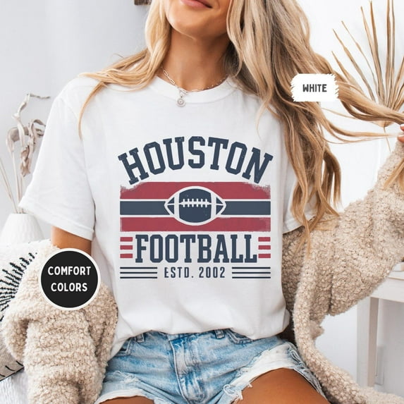 Velto Vintage Houston Football Unisex T-Shirt, Houston Sports Tee, Retro Houston Shirt, Distressed Fan Apparel Gift for Houston Football Lover All Size S-5XL