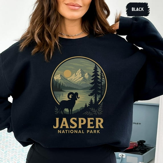 Velto Vintage Jasper National Park Canada Sweatshirt, Retro Mountain Crewneck Jumper, Nature Lover Gift, Unisex Cozy Pullover, Outdoor Adventure All Size S-5XL