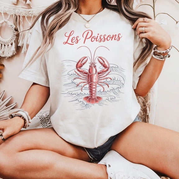Velto Vintage Lobster Graphic Tee: French Coastal T-Shirt All Size S-5XL