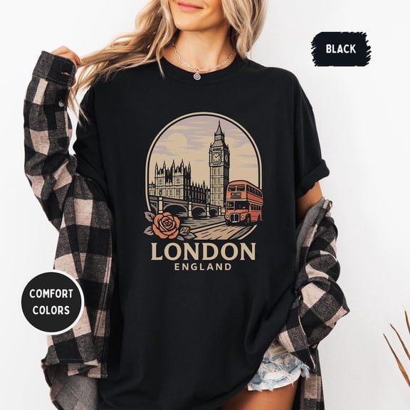Velto Vintage London England Unisex T-shirt, Retro UK Tee, Soft Shirt, British Souvenir Top, Gift for Travelers, Distressed London All Size S-5XL