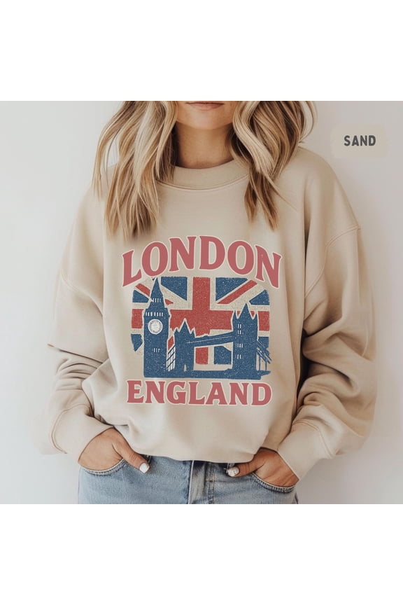 Vintage London Sweatshirt, Retro England Jumper, Cool UK Crewneck, Classic British Pullover, London Travel Top All Size S-3XL