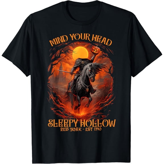 Velto Vintage Mind Your Head Sleepy Hollow Headless Horseman T-Shirt All Size S-5XL