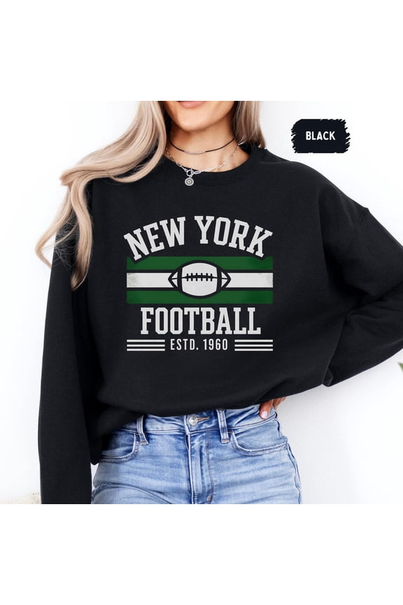 Vintage New York Football Sweatshirt, Fan Gift Idea, Retro NY Football Team Apparel, Football Lover Gift, Jet Vintage Sports Sweatshirt, All Size S-5XL