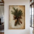 thumbnail image 1 of Velto Vintage Pine Branch Canvas Art - Rustic Holiday Decor with Gold Ribbon for Cozy Farmhouse Style, SIZE 16x24 INCLUDE Pine Wood Frame 1.25-Inch, 1 of 4