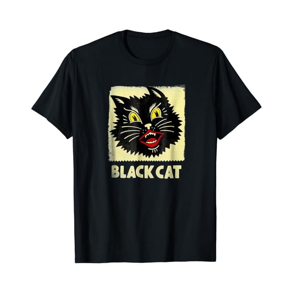Velto Vintage Retro Black Cat Gift T-Shirt All Size S-5XL