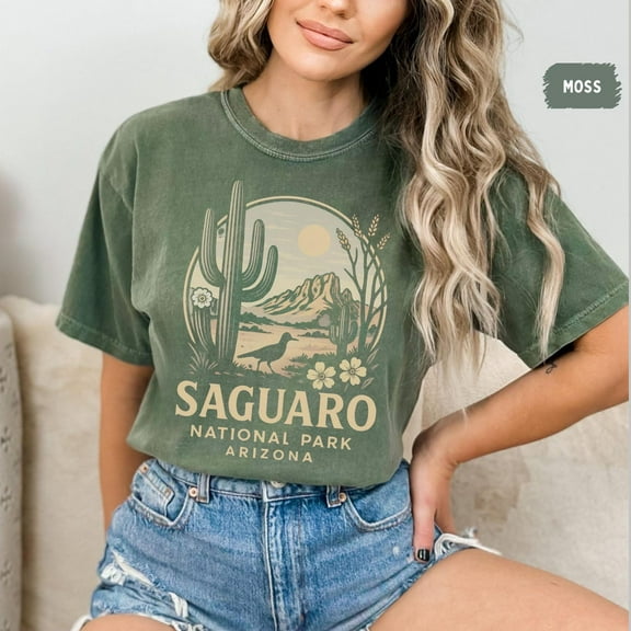 Velto Vintage Saguaro National Park shirt, Desert Cactus Shirt, Southwest Graphic Tee Retro Unisex T-shirt Nature Lover Gift Hiking All Size S-5XL
