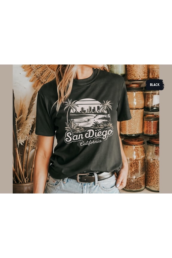 Vintage San Diego 1717 Shirt, California TShirt San Diego CA gifts San Diego Souvenir Beach TShirt Southern California tee All Size S-5XL