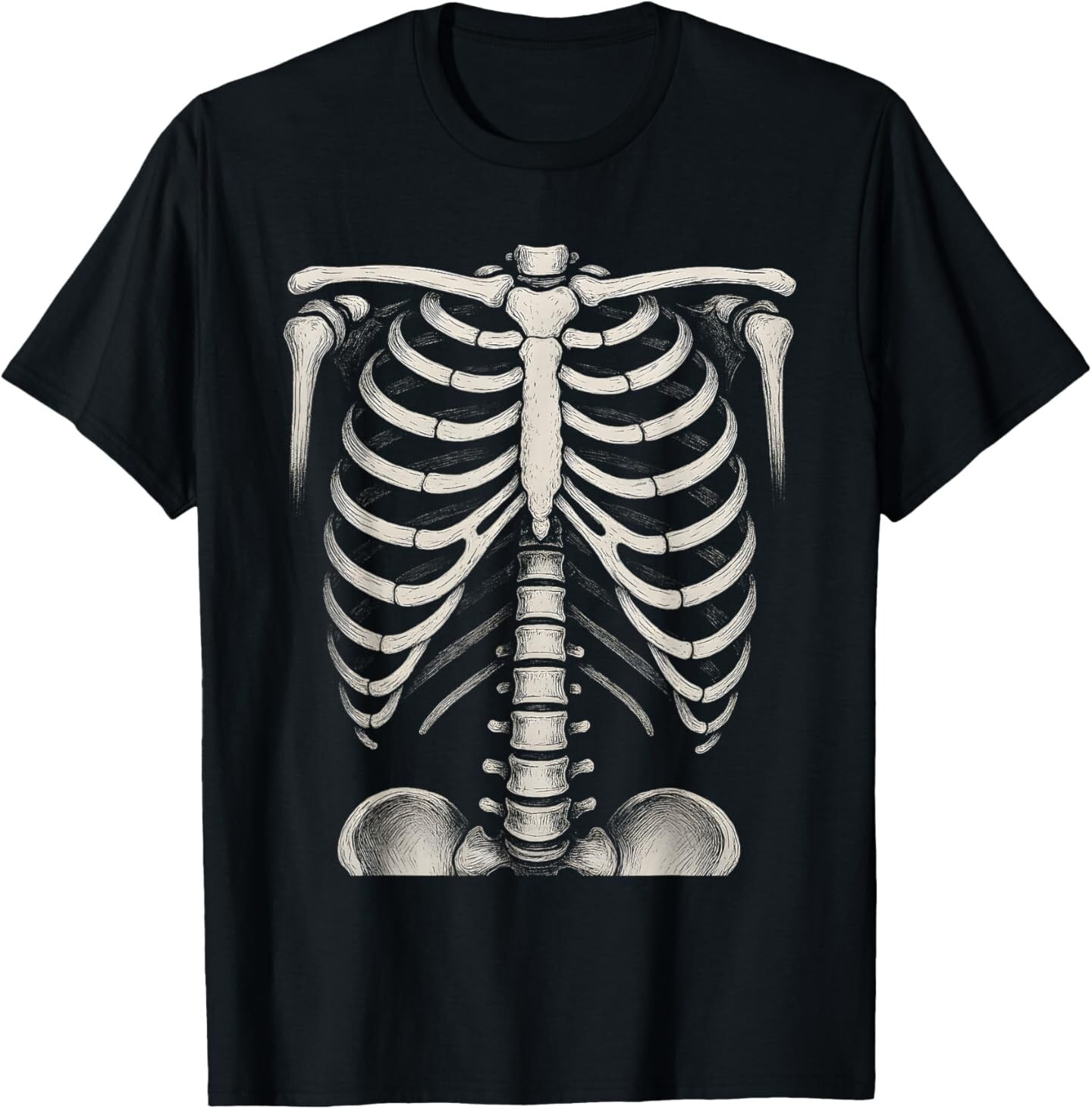 Velto Vintage Skeleton Rib Cage Anatomy Costume T-Shirt All Size S