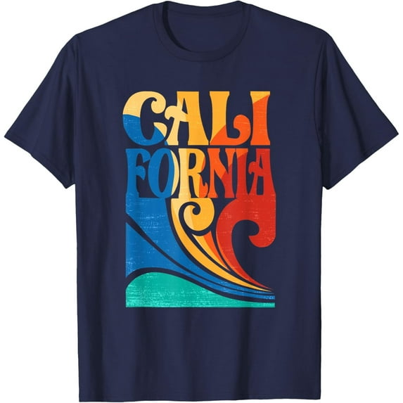 Velto Vintage Surfer - 70's Graphic Sunset - California T-Shirt All Size S-5XL