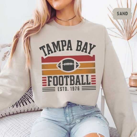 Velto Vintage Tampa Bay Football Sweatshirt - Unisex Crewneck, Team Fan Apparel, Sports Fan Gift, Game Day Gear, Tampa Sweater, Football Lover All Size S-3XL