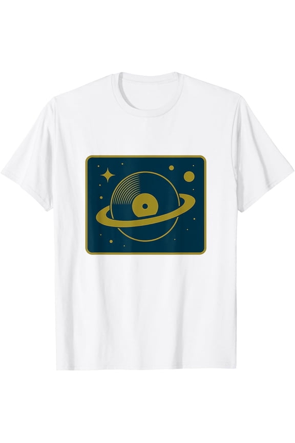 Vinyl Orbit Retro Space & Music Graphic T-Shirt All Size S-5XL