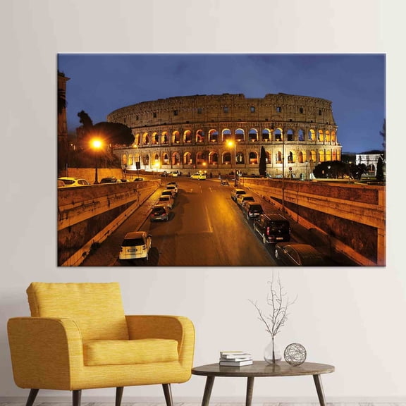 Velto Wall Decor Rome Colosseum Travel Canvas, View Canvas, Cityscape Canvas, 8x12 UNFRAMED