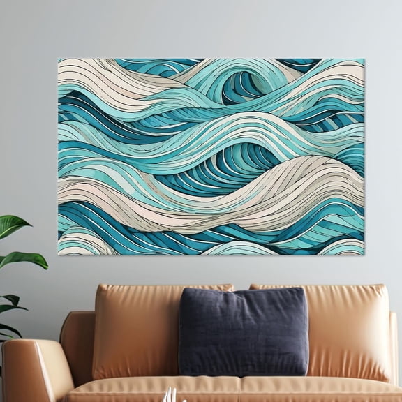 Velto Wave Canvas, Decor Canvas, Abstract Wave Canvas, Wave Drawing Wall Decor, Modern Wall Hangings, Gift For Dad Canvas, 12x18 UNFRAMED