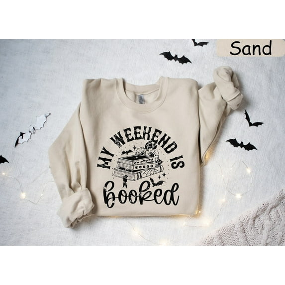 Velto My Weekend is Booked Sweater, Bookworm Shirt, Fall Reading Shirt, Bookish Happy Holiday Sweatshirt, Happy Holiday Teacher Gift, Librarian Happy Holiday All Size S-3XL