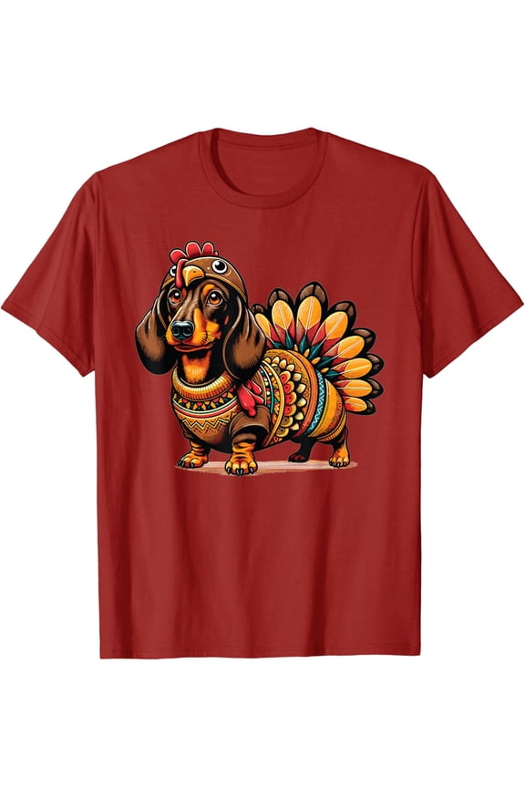 Weiner Dachshund Dog Turkey Costume Thanksgiving Women Men T-Shirt All Size S-5XL