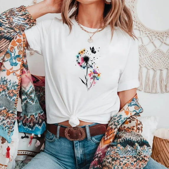 Velto Wildflowers Style Tshirt, Flower Lovers Shirt, Botanical Lovers Shirt White All Size S-5XL