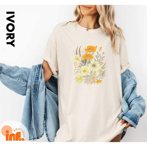 Velto Wildflowers T-Shirt, Floral Fall , Cozy Season Flowers Shirt, Floral Fall Vibes T-Shirt, Fall Flowers Shirt All Size S-5XL