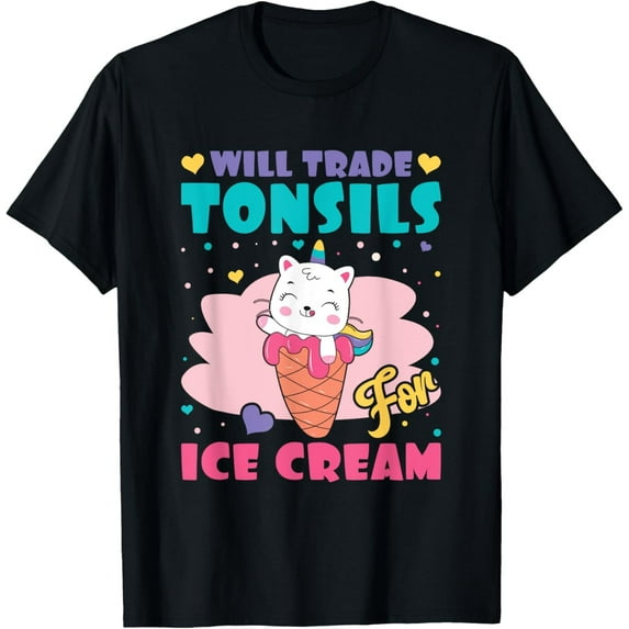 Velto Will Trade Tonsils for Ice Cream - Tonsil Removal Surgery T-Shirt All Size S-5XL