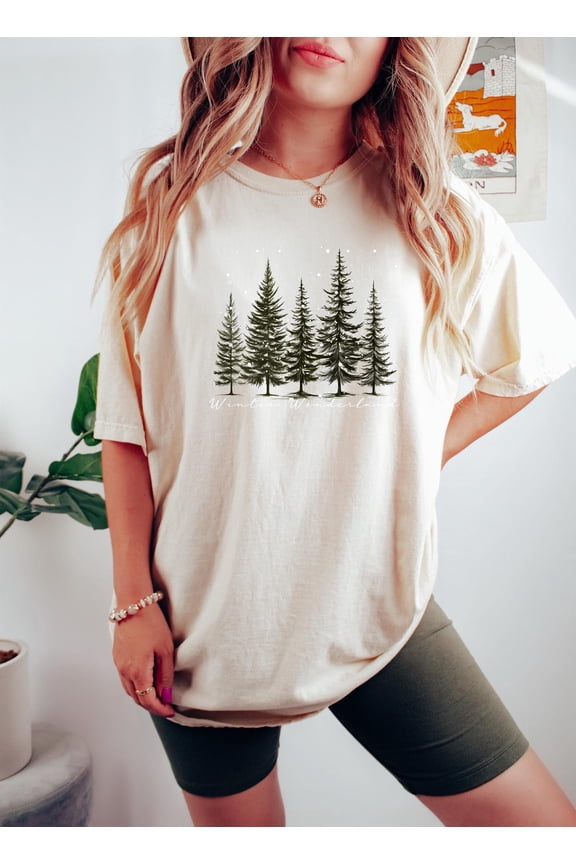 Winter Wonderland T-Shirt Cozy Holiday Graphic Tee for Family and Seasonal Outfits, Full Size S-5XL