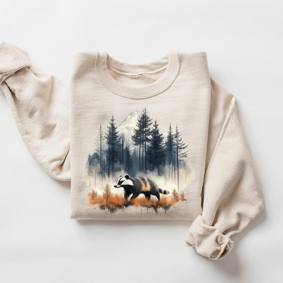 Velto Wisconsin Badger Sweatshirt: Retro 90s Nature Crewneck All Size S-3XL