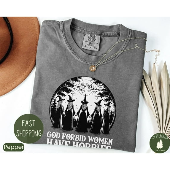 Velto Witchy Feminist Graphic Tshirt Hobby Quote Casual Outfit Gothic Inspired Spooky Season Women’s Wear Fullsize S-5XL Shirt
