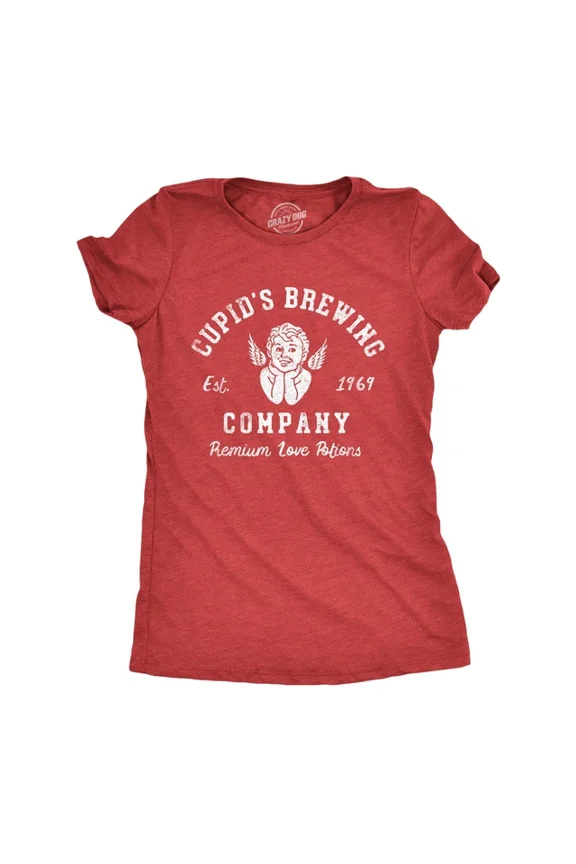Womens Cupids Brewing Company T-Shirt Valentines Day Love Potions Tee For All Size S-5XL