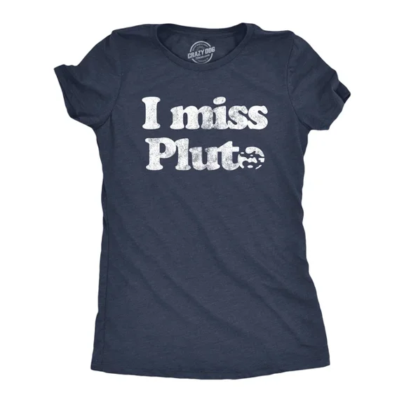 Velto Womens I Miss Pluto T-Shirt Solar System Science Planets Graphic All Size S-5XL