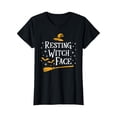thumbnail image 1 of Velto Womens Resting Witch Face T Shirt Broomstick Spooky Party T-Shirt All Size S-5XL, 1 of 5