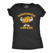 Velto Womens Shredded Cheese T-Shirt Cheesy Buff Workout Joke Tee For Ladies All Size S-5XL