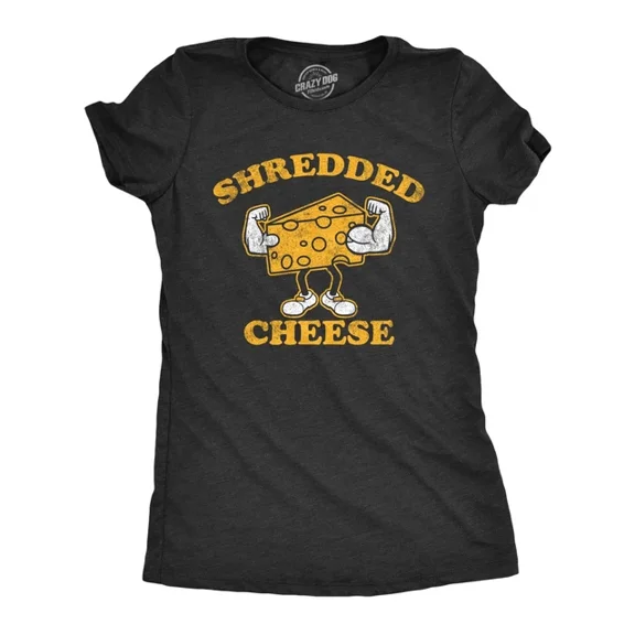Velto Womens Shredded Cheese T-Shirt Cheesy Buff Workout Joke Tee For Ladies All Size S-5XL