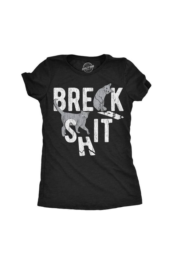Womens T-Shirt Break Cat Tees For Ladies All Size S-5XL