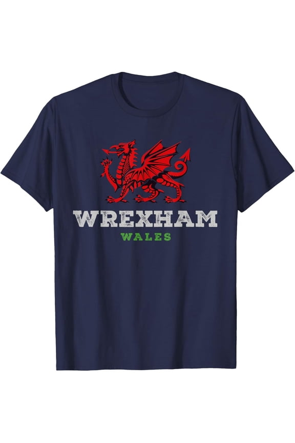 Wrexham Wales Welsh Dragon Flag Vintage T-Shirt All Size S-5XL