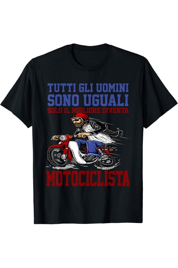 Writing and Graphics Biker Man Helmet and Vespa T-Shirt All Size S-5XL