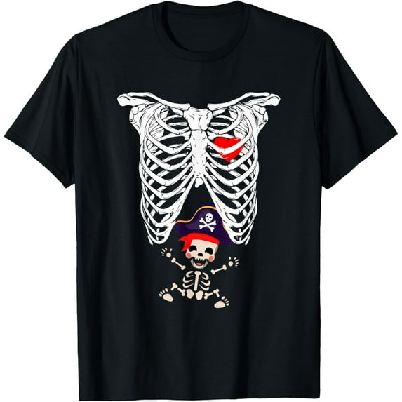 Velto X-Ray Skeleton Pregnancy Baby Costume Pirate T-Shirt All Size S-5XL