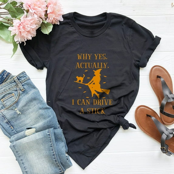 Velto Yes I Can Drive A Stick Shirt, Happy Holiday Women Shirt, Happy Holiday Shirt, Happy Holiday Gift, Happy Holiday Party, Witch Shirt, Happy Holiday T-shirt All Size S-5XL