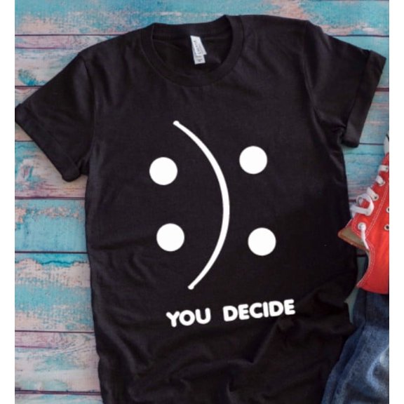 Velto You Decide, Black Unisex Short Sleeve T-shirt All Size S-5XL