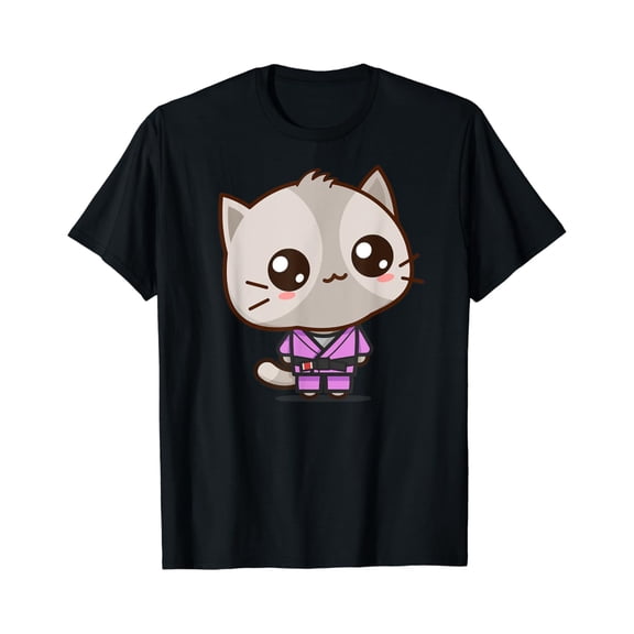 Velto cat bjj brazilian jiu jitsu black belt kawaii t shirt All Size S-5XL