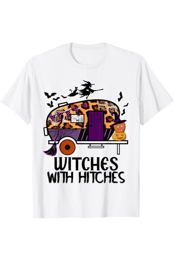 d2Ab Leopard Camping RV Witches With Hitches Party T-Shirt All Size S-5XL