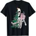 thumbnail image 1 of Velto happy holiday Sorta Merry Sorta Scary Skeleton Xmas Tree T-Shirt All Size S-5XL, 1 of 5
