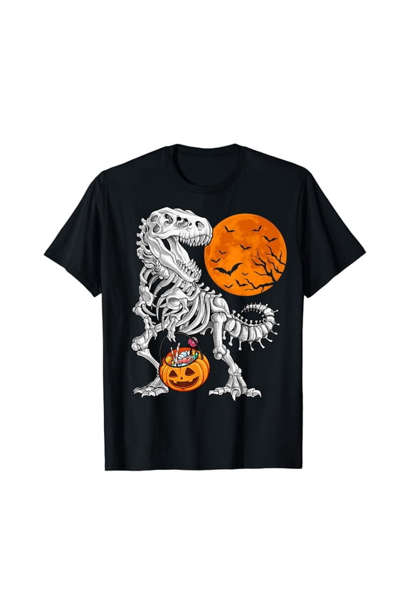shirts for Boys Dinosaur Skeleton T rex Scary T-Shirt All Size S-5XL