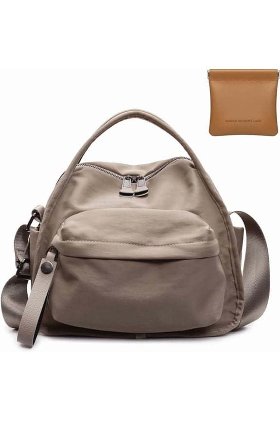 Veluna Shoulder Bag, Chic Nylon Tote Handbag with Shoulder Strap, Large Capacity Bags with Zipper Closure