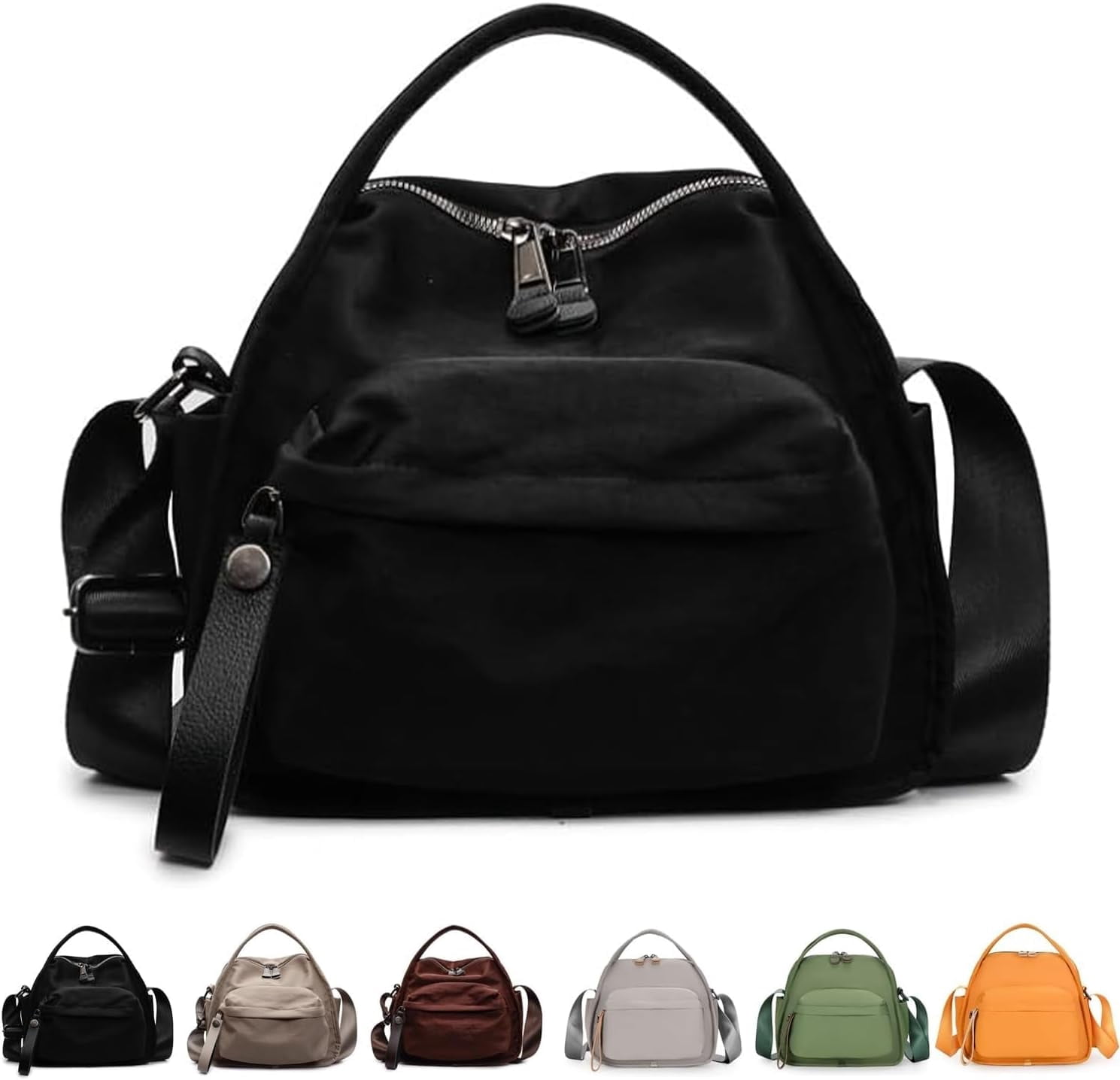 Shoulder Bag for Women, Large Capacity Water Repellent Nylon Crossbody Bag with Multiple Pockets