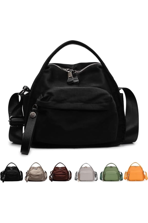Shoulder Bag for Women, Large Capacity Water Repellent Nylon Crossbody Bag with Multiple Pockets