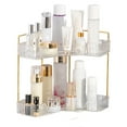 thumbnail image 1 of VeluraHome 2 Tier Makeup Organizer for Storage,Plastic Bathroom Counter Organizer，Clear，1Pack, 1 of 6