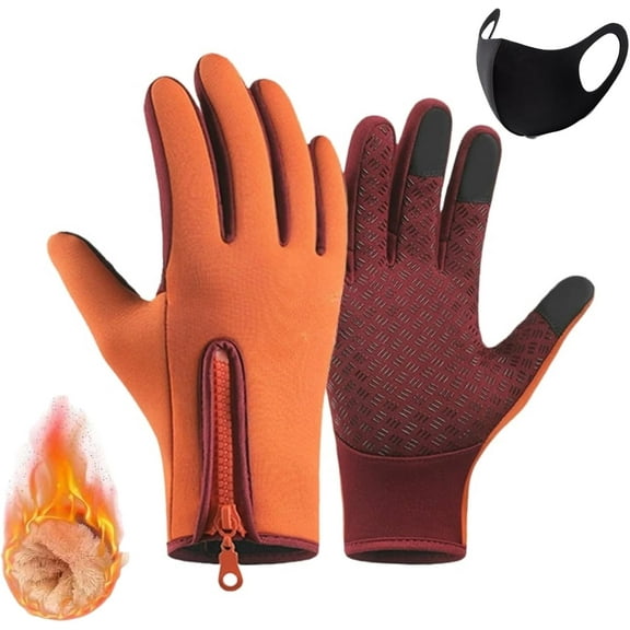 Velurastore Gloves, Thermal Touchscreen Gloves, Windproof & Waterproof Fleece-Lined Warm Winter Glove for Cycling