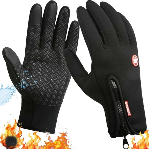 Velurastore Gloves, Thermal Touchscreen Windproof Waterproof Winter Gloves with Anti-Slip Grip & Fleece Lining for Outdoor Activities