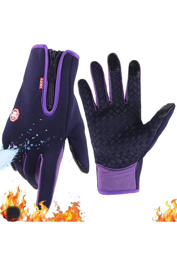 Velurastore Gloves, Thermal Touchscreen Windproof Waterproof Winter Gloves with Anti-Slip Grip & Fleece Lining for Outdoor Activities
