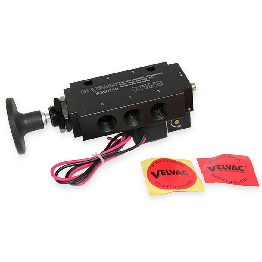 Velvac 320190 Air Brake Solenoid Valve Four Way Push/Pull Valve With